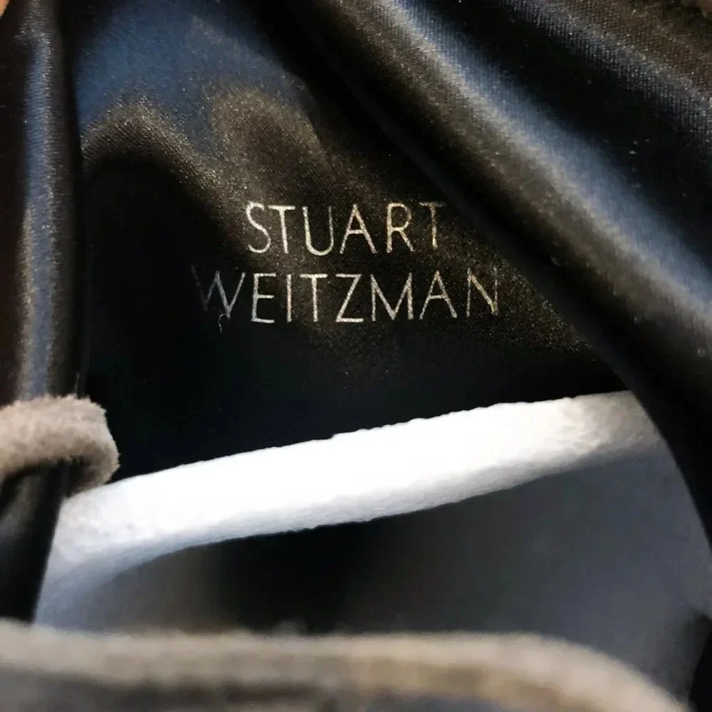 Stuart Weitzman Tieland Gray Suede Knee High Tall Designer Boots Women's 4.5